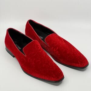 Stacy Adams Saunders Red Velvet Slip On Loafers Men’s 14M
